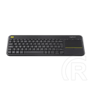 Logitech Cordless K400 Plus Touch (German, USB, fekete)