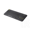 Logitech Cordless K400 Plus Touch (German, USB, fekete)