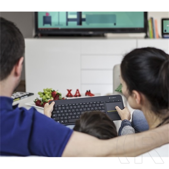 Logitech Cordless K400 Plus Touch (UK, USB, fekete)