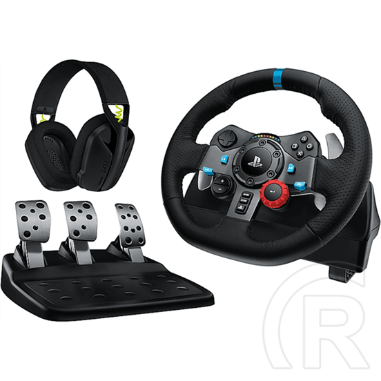 Logitech G29 Driving Force kormány + G435 vezeték nélküli headset (PS3/PS4/PS5/PC, USB, force feedback, pedálok, fekete)