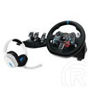 Logitech G29 Driving Force racing kormány + Astro A10 headset (PS3/PS4/PS5/PC, force feedback, pedálok, fehér)