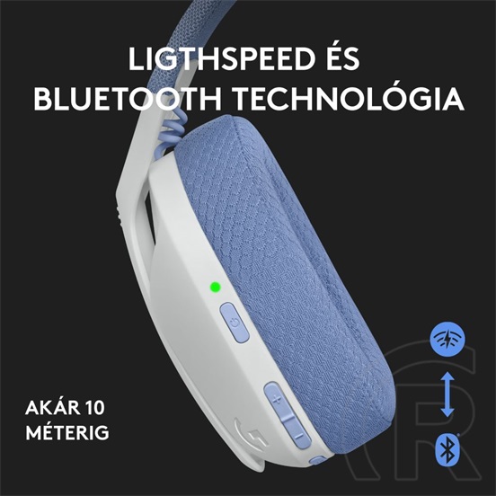 Logitech G435 Lightspeed mikrofonos fejhallgató (fehér)