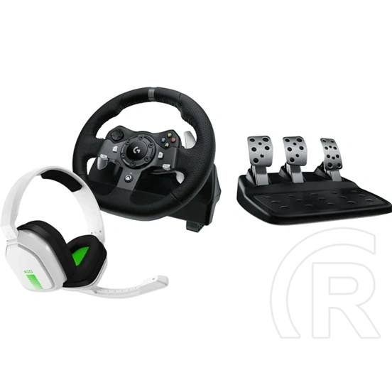 Logitech G920 Driving Force kormány + Astro A10 headset (fehér, rezgőhatás, pedál, műterhelés, PS3/PS4/PS5/PC kompatibil