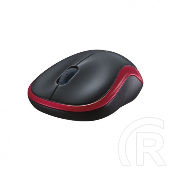 Logitech M185 cordless optikai egér (USB, piros)