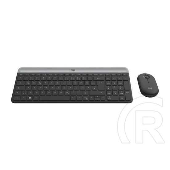 Logitech MK470 Slim cordless billentyűzet + egér (DE, USB, fekete/ezüst)