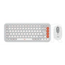 Logitech Pop Icon vezeték nélküli billentyűzet + egér Lilac/Off (US, fehér)