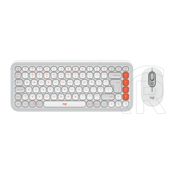 Logitech Pop Icon vezeték nélküli billentyűzet + egér Lilac/Off (US, fehér)