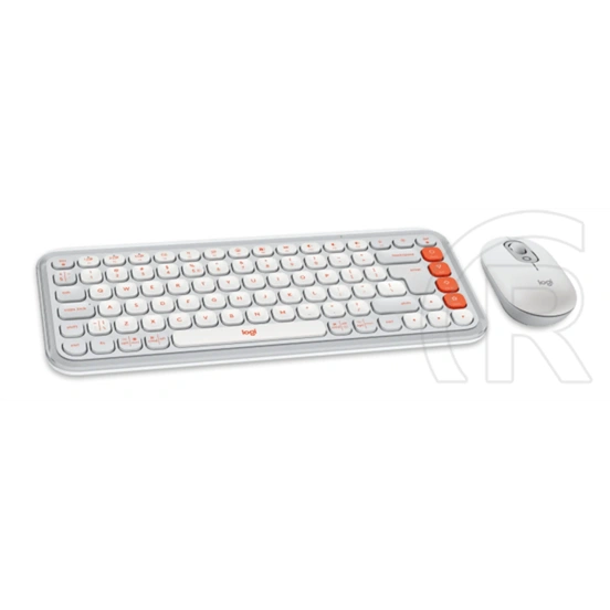 Logitech Pop Icon vezeték nélküli billentyűzet + egér Lilac/Off (US, fehér)