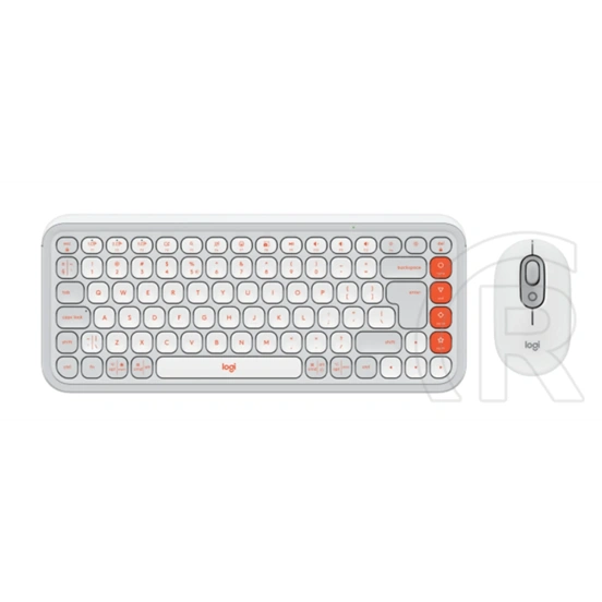 Logitech Pop Icon vezeték nélküli billentyűzet + egér Off (fehér)/Orange US