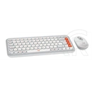 Logitech Pop Icon vezeték nélküli billentyűzet + egér Off (fehér)/Orange US