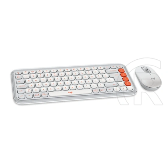 Logitech Pop Icon vezeték nélküli billentyűzet + egér Off (fehér)/Orange US