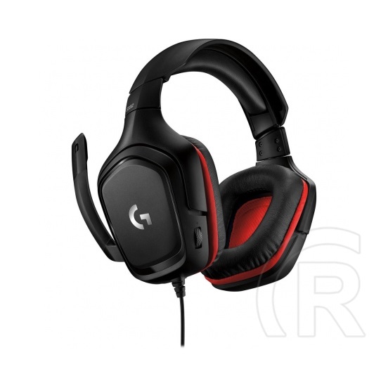 Logitech Symmetra Leatherette G332 gamer mikrofonos fejhallgató (fekete-piros)