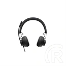 Logitech Zone Wired USB mikrofonos fejhallgató (vezetékes, hívás/zene, 1,9 m kábel, grafit)