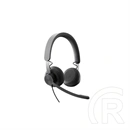 Logitech Zone Wired USB mikrofonos fejhallgató (vezetékes, hívás/zene, 1,9 m kábel, grafit)
