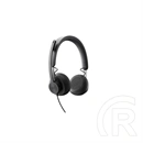 Logitech Zone Wired USB mikrofonos fejhallgató (vezetékes, hívás/zene, 1,9 m kábel, grafit)