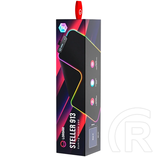 Lorgar Steller 913 gamer egérpad (RGB, 360x300)