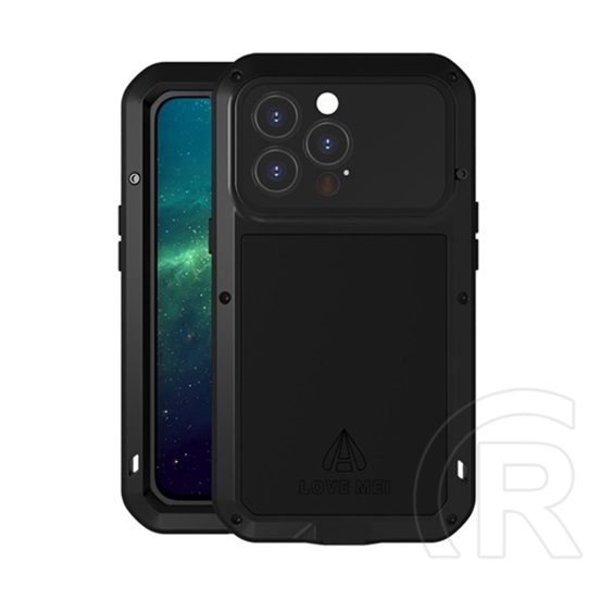Love Mei Apple iPhone 13 Pro Powerful  telefonvédő (extrém ütésálló + Gorilla Glass üveg) fekete