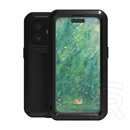 Love Mei Apple iPhone 16 powerful defender telefonvédő (fém keret, erős ütésállóság, porálló + képernyővédő üveg) fekete