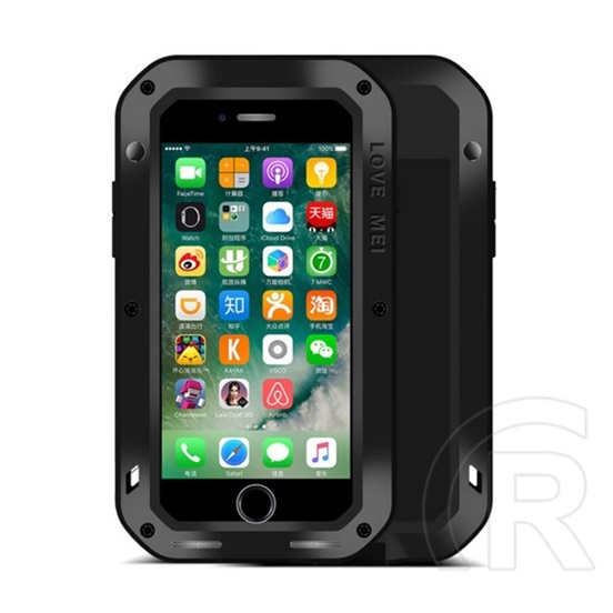 Love Mei Apple iPhone SE (2022) Powerful  telefonvédő (extrém ütésálló + Gorilla Glass üveg) fekete