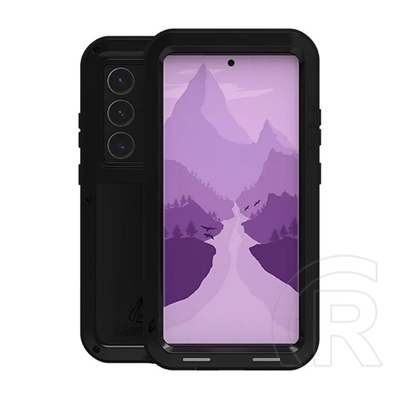 Love Mei Samsung Galaxy S24 Ultra (SM-S928) powerful defender (fém keret, ütésálló, porálló + képernyővédő üveg) fekete