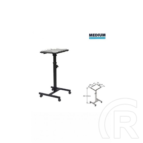 MEDIUM gurulós padló állvány (állítható magasság 80-125 cm, teherbírás 20 kg, fehér)
