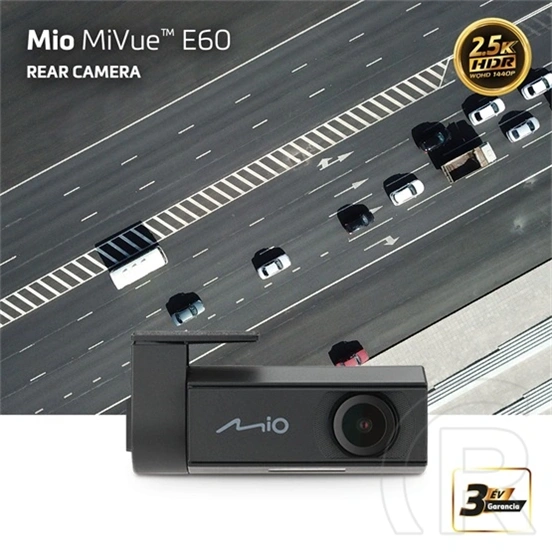MIO MiVue E60 hátsó menetrögzítő kamera (2.5K 1440P, Sony STARVIS CMOS, SuperMP4, mozgásérzékelés, 8 m kábel, fekete)