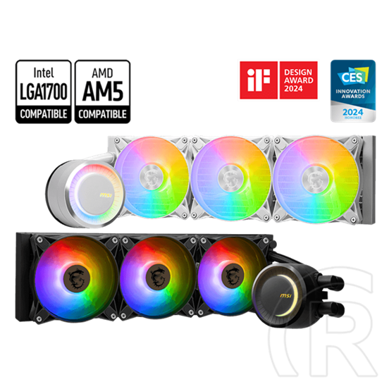 MSI Coreliquid E360 2xARGB CPU hűtő (vízhűtés, univerzális, fehér)