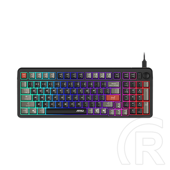 MSI Forge GK110 billentyűzet (HU, membrán, USB 2.0, RGB világítás, 97/98 billentyű, hangerő görgő, 3 állítható szög)