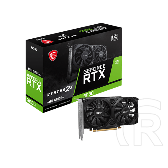 MSI GeForce RTX 3050 VENTUS 2X E OC VGA (PCIe 4.0, 6 GB GDDR6, 96 bit, DP+2xHDMI)