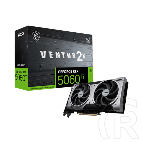 MSI GeForce RTX 5060 Ti 16G VENTUS 2X OC PLUS VGA (PCIe 5.0, 16 GB GDDR7, 128 bit, 3xDP+HDMI)