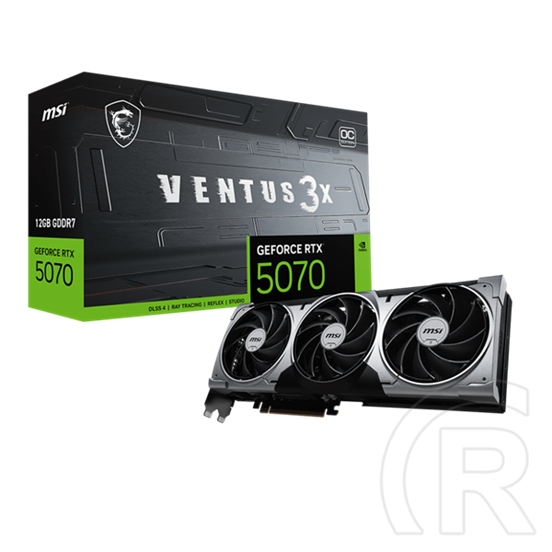 MSI GeForce RTX 5070 VENTUS 3X OC VGA (PCIe 5.0, 12 GB GDDR7, 192 bit, 3xDP+HDMI)