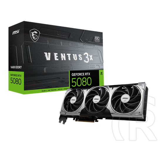 MSI GeForce RTX 5080 16G VENTUS 3X OC VGA (PCIe 5.0, 16 GB GDDR7, 256 bit, 3xDP+HDMI)