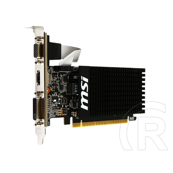 MSI GeForce GT 710 VGA (PCIe 2.0, 2 GB DDR3, 64 Bit, HDMI+DVI+D-SUB, passzív hűtő)