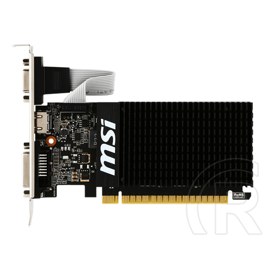 MSI GeForce GT 710 VGA (PCIe 2.0, 2 GB DDR3, 64 Bit, HDMI+DVI+D-SUB, passzív hűtő)