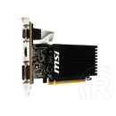 MSI GeForce GT 710 VGA (PCIe 2.0, 2 GB DDR3, 64 Bit, HDMI+DVI+D-SUB, passzív hűtő)