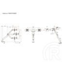 MULTIBRACKETS asztali konzol (2 képernyős, 15-28", VESA 75x75/100x100, fehér, gázrugós)