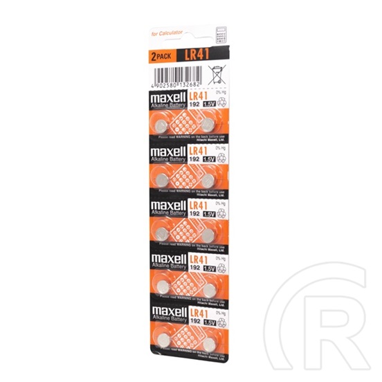 Maxell LR41 gombelem 10 db/csomag (alkáli, 1,5V)