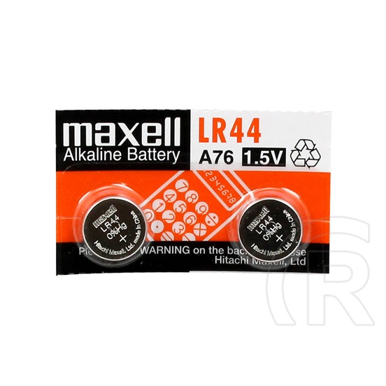 Maxell LR44 gombelem (10 db, 1,5V, alkáli)