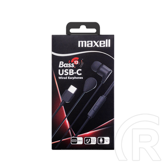 Maxell eb10 bass13 USB-C fülhallgató (in-ear, mikrofon, sztereo, fekete)