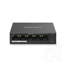 Mercusys MS105GP switch 5 port 1Gbps, 4 PoE+ port, 65W, 250m, fém ház