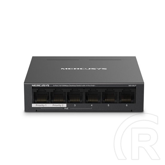 Mercusys MS106LP 6port 10/100Mbps 4 Port PoE+ nem menedzselhető asztali PoE+ Switch