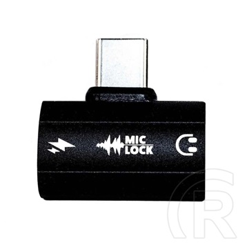 Mic-Lock Microphone Blocker adapter (USB-C, SoundPass & Secure Charger, fekete)