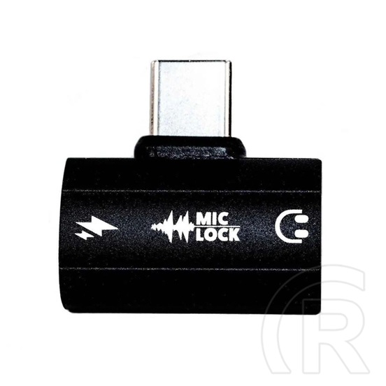 Mic-Lock Microphone Blocker adapter (USB-C, SoundPass & Secure Charger, fekete)