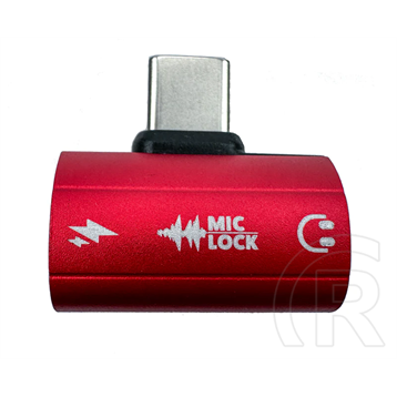 Mic-Lock Microphone Blocker adapter (USB-C, SoundPass & Secure Charger, piros)