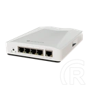 MikroTik CRS304-4XG-IN Desktop Switch (4x10G RJ45, 1x1G Ethernet, PoE-IN 802.3af/at, passzív hűtés, 512MB RAM)