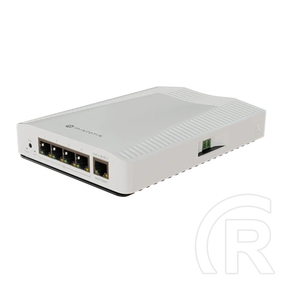 MikroTik CRS304-4XG-IN Desktop Switch (4x10G RJ45, 1x1G Ethernet, PoE-IN 802.3af/at, passzív hűtés, 512MB RAM)