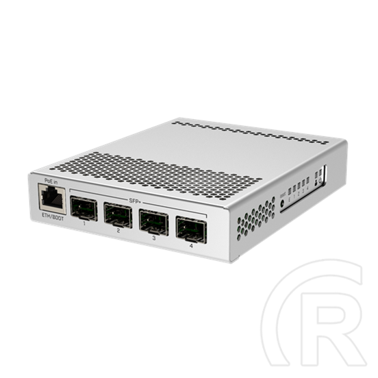 MikroTik CRS305-1G-4S+IN switch (1x 1GbE, 4x 10Gb SFP+, asztali, menedzselhető, webes, 512MB RAM, 16MB flash)
