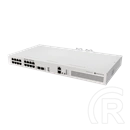 MikroTik CRS418-8P-8G-2S+RM switch (8x Gigabit PoE RJ45, 2x 10G SFP+, 150 W PoE, 2x tápegység, rack)