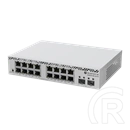 MikroTik CSS318-16G-2S+IN 16-port Gigabit switch (2x SFP+ 10G, 16x 10/100/1000, SwOS, passzív hűtés, 13W, IP20)
