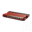 MikroTik L009UiGS-RM vezetékes router (8 x 1000 Mbps LAN, 1 x 2500 Mbps SFP, 512 MB RAM, 128 MB NAND, RouterOS v7, belté